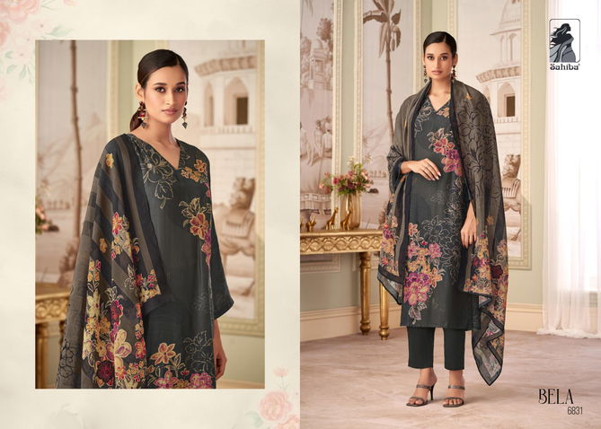 Bela By Sahiba Muslin Silk Digital Printed Dress Material Wholesale Shop In Surat